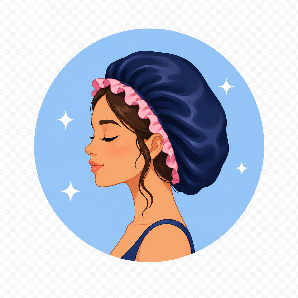 Gorro de satén que protege el cabello mientras duermes