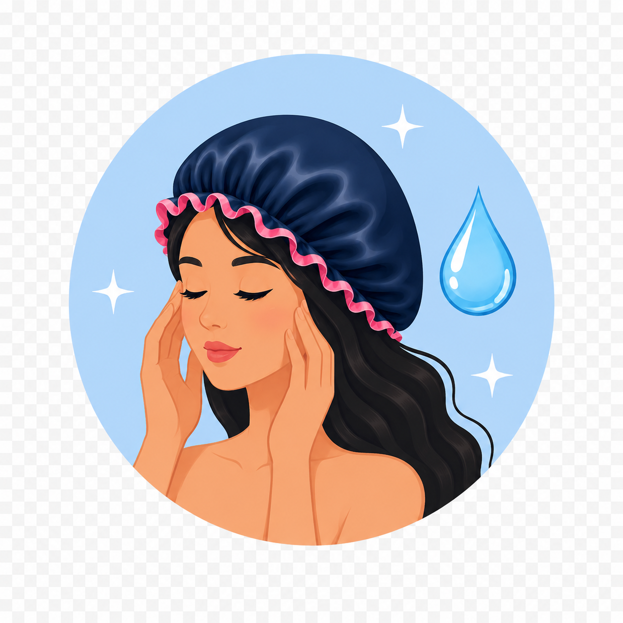 Gorro de satén que ayuda a reducir el frizz al despertar