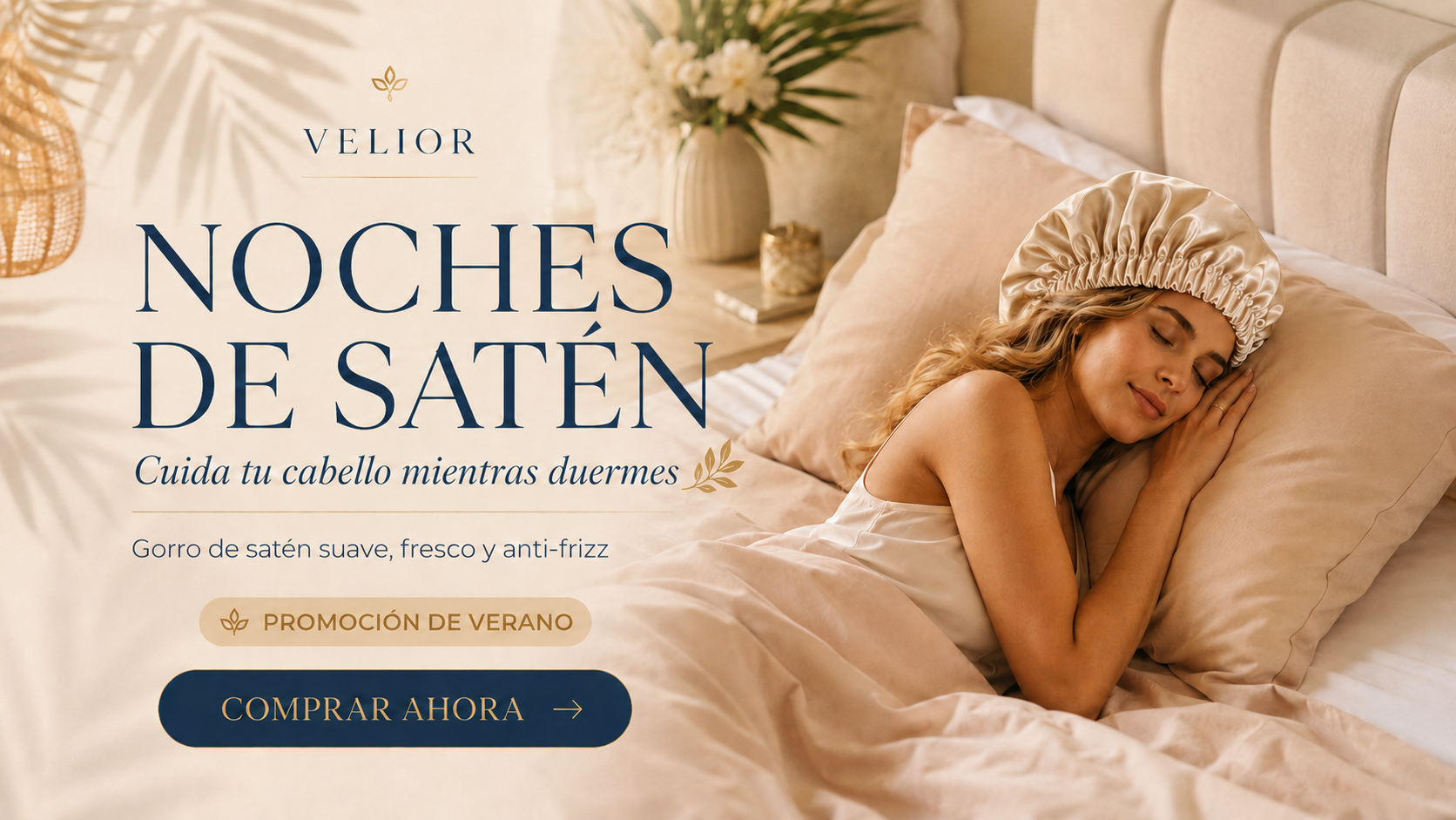 Bonnet de satin para dormir
