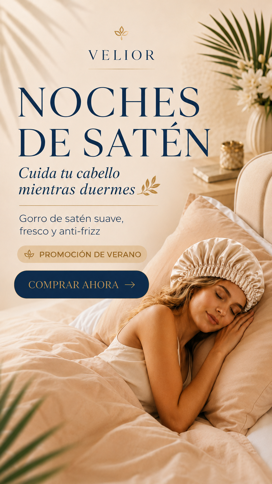 Bonnet de satin para dormir